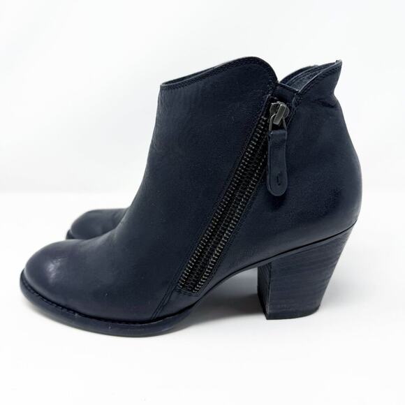 Paul Green Black Leather Ankle Booties Women's Sz 5.5UK Side Zip Made in Austria - Picture 3 of 9